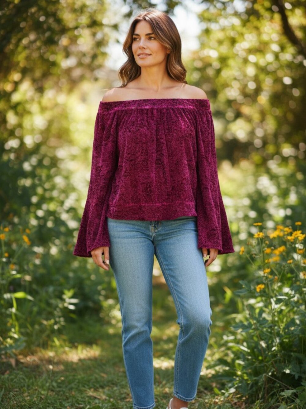 Free People Red Sheer Size XS Long Flutter Sleeve Whimsy Goth Witchy